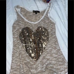 Bonham Sequin Heart Shirt Size S